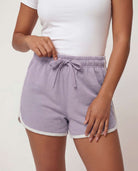 Real Essentials 4 Pack Women's Fleece Dolphin Shorts Lounge Sweatshorts Comfy Sleep Pajama - Solid Black, Solid Iceberg Green, Solid Orchid Petal