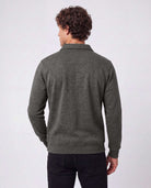 Real Essentials 2 Pack Mens Fleece Quarter Zip Sweatshirt Sweater Collared Long Sleeve Top - Solid Navy Blazer, Charcoal Heather