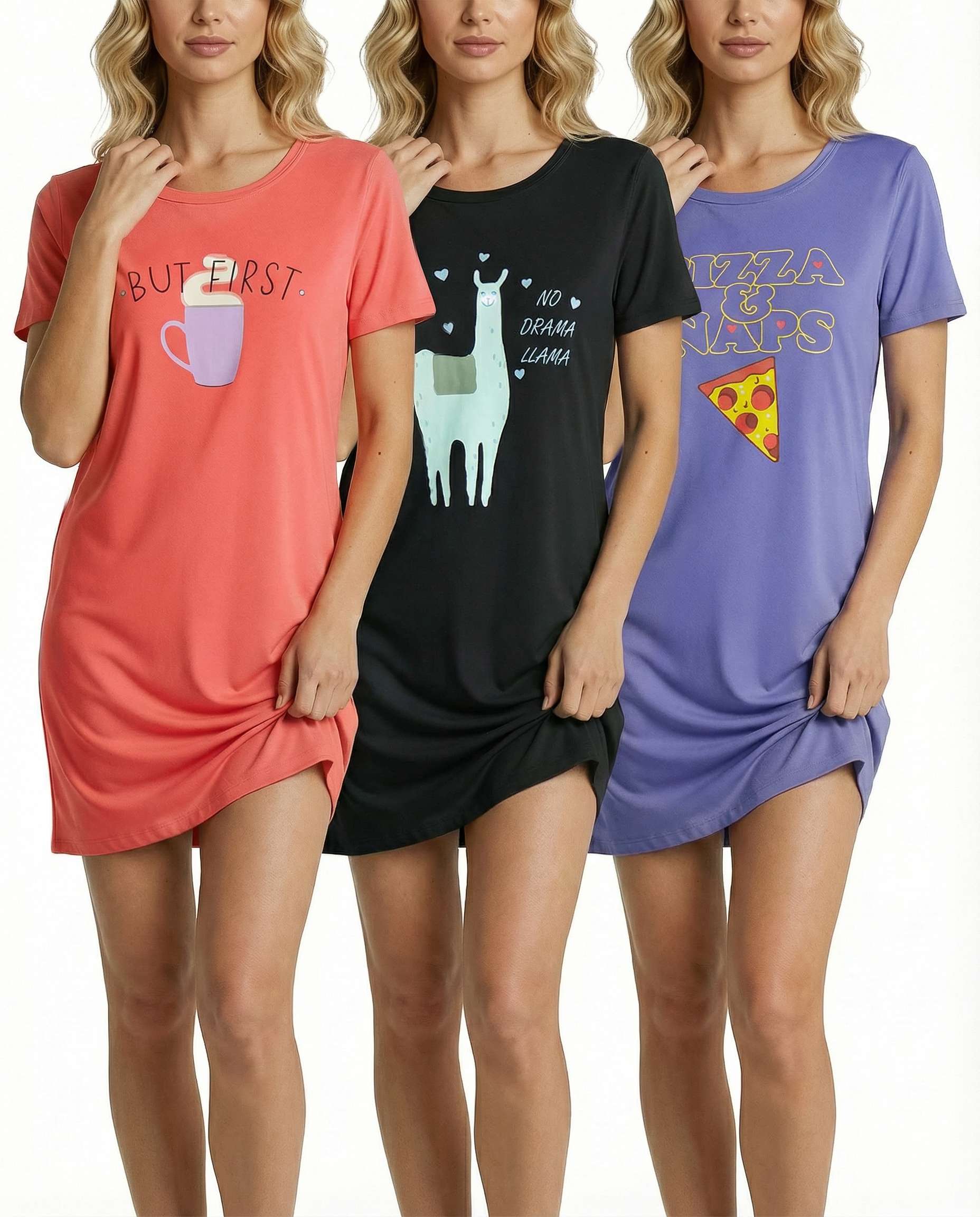 3 Pack: Womens Ultra-Soft Pajama Lounge Shorts