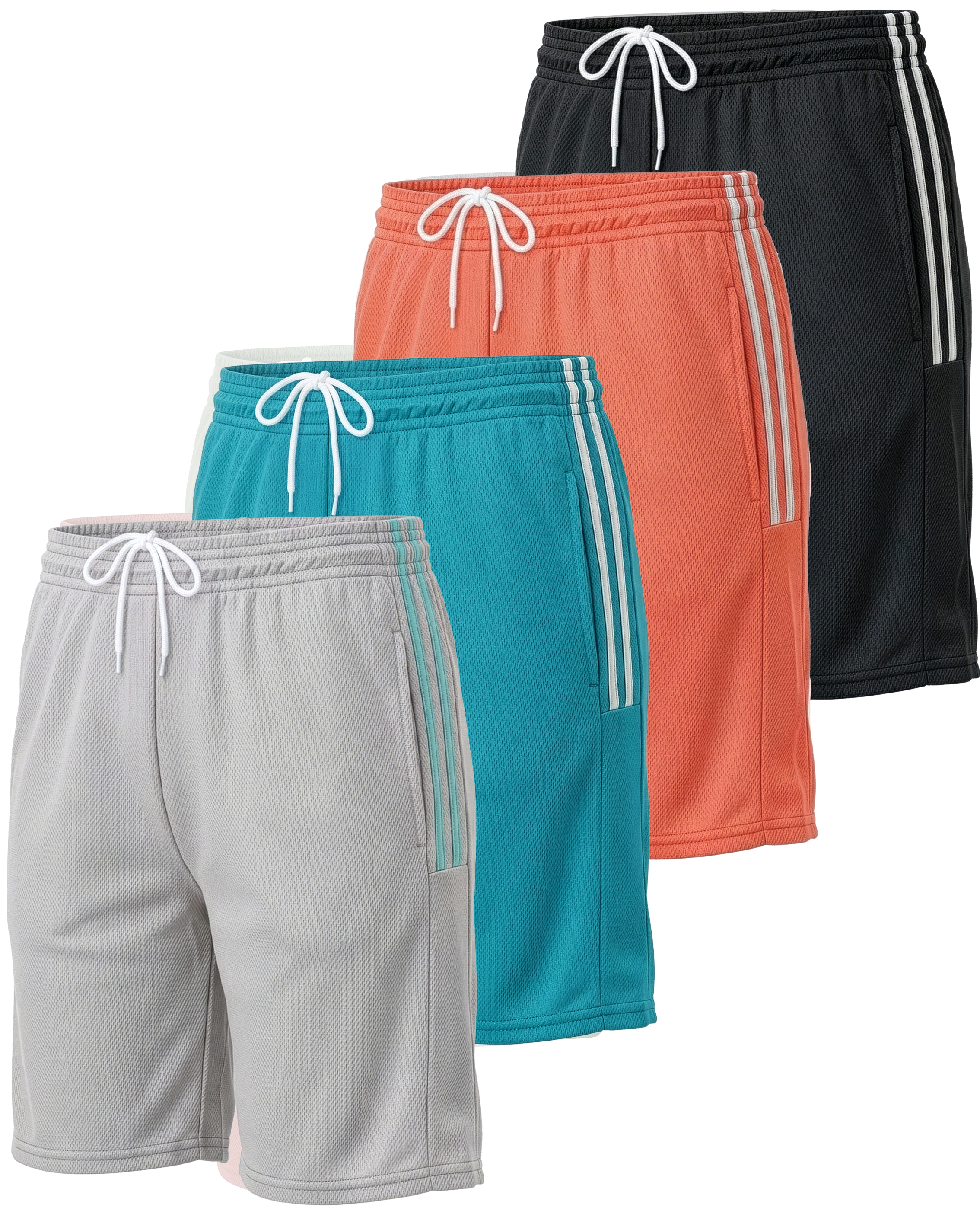4 Pack: Women's 7" Mesh Quick-Dry Bermuda Shorts