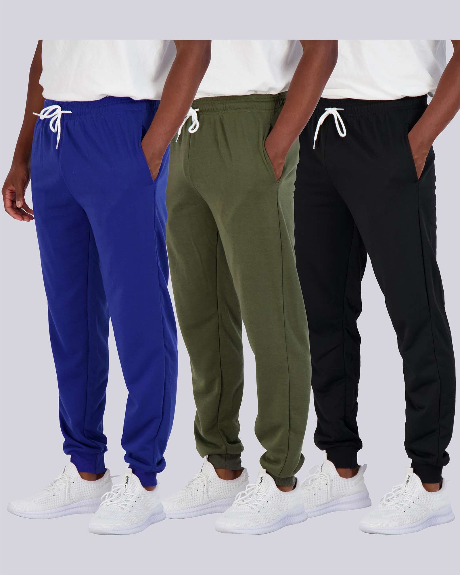 3 Pack: Mens French Terry Casual Jogger Sweatpants