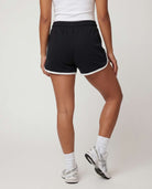 Real Essentials 4 Pack Women's Fleece Dolphin Shorts Lounge Sweatshorts Comfy Sleep Pajama - Solid Black, Solid Navy Blazer, Charcoal Heather