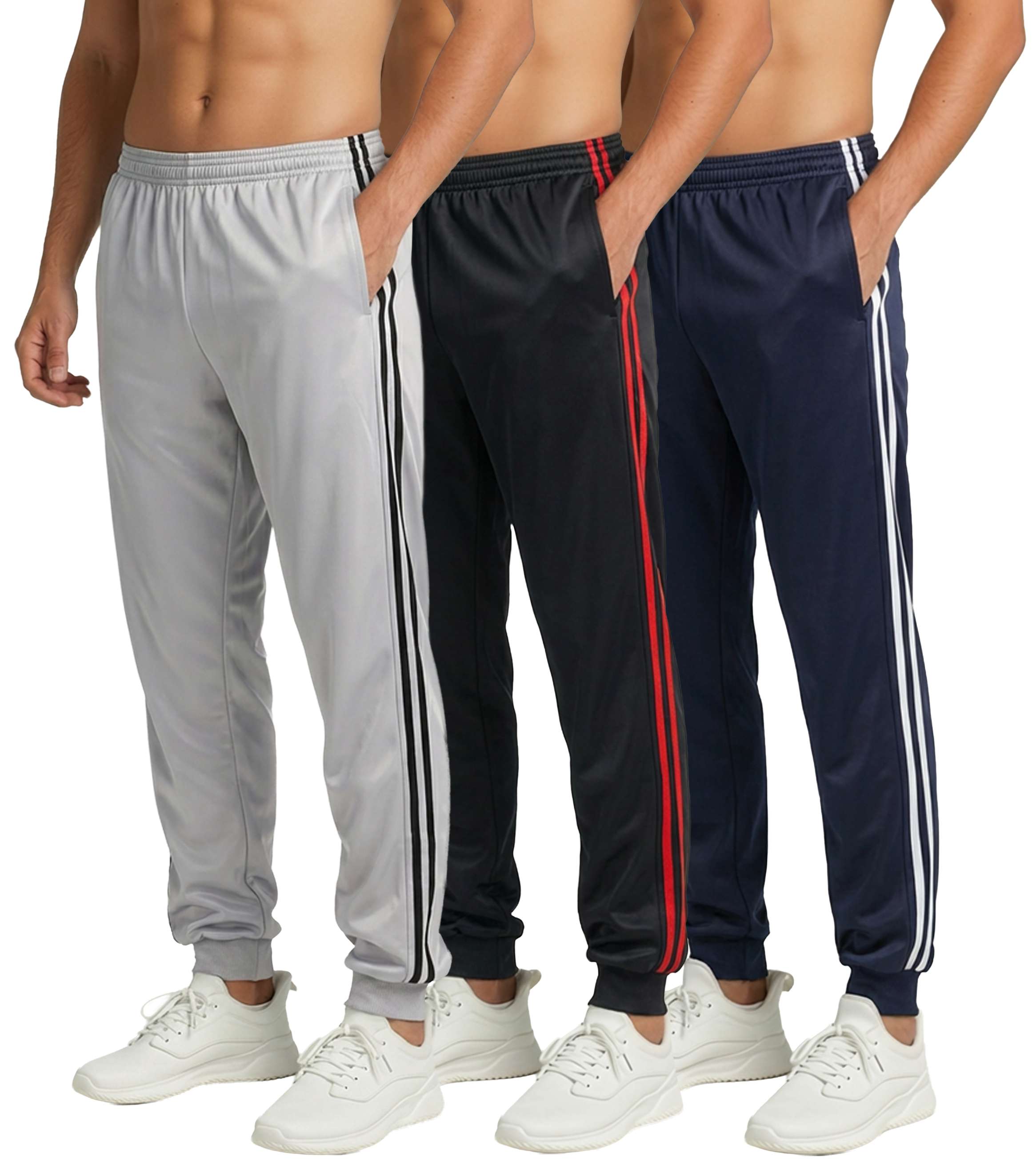 3 Pack: Mens Active Tricot Jogger Sweatpants