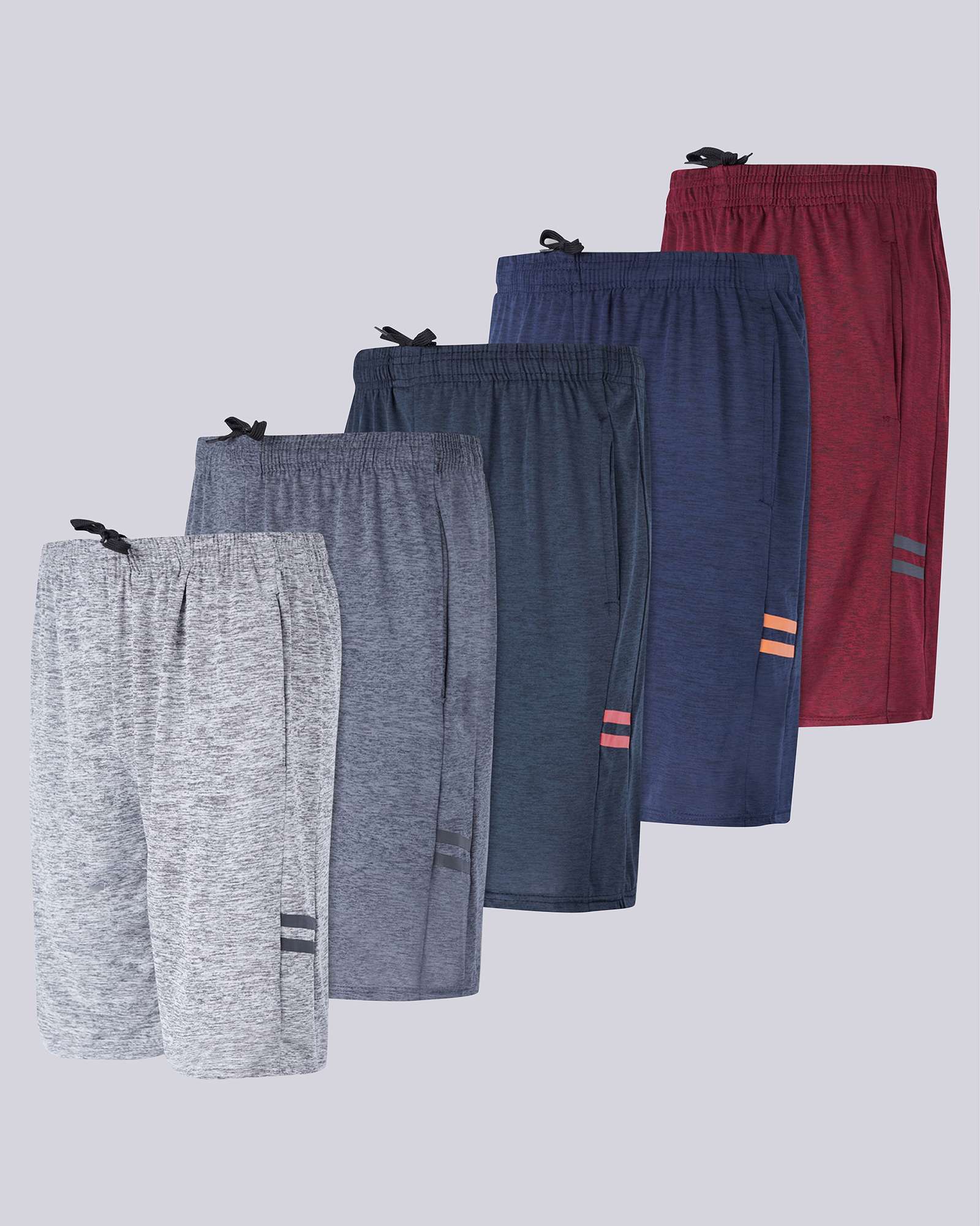 5 Pack: Boys Dry-Fit Active Basketball Shorts