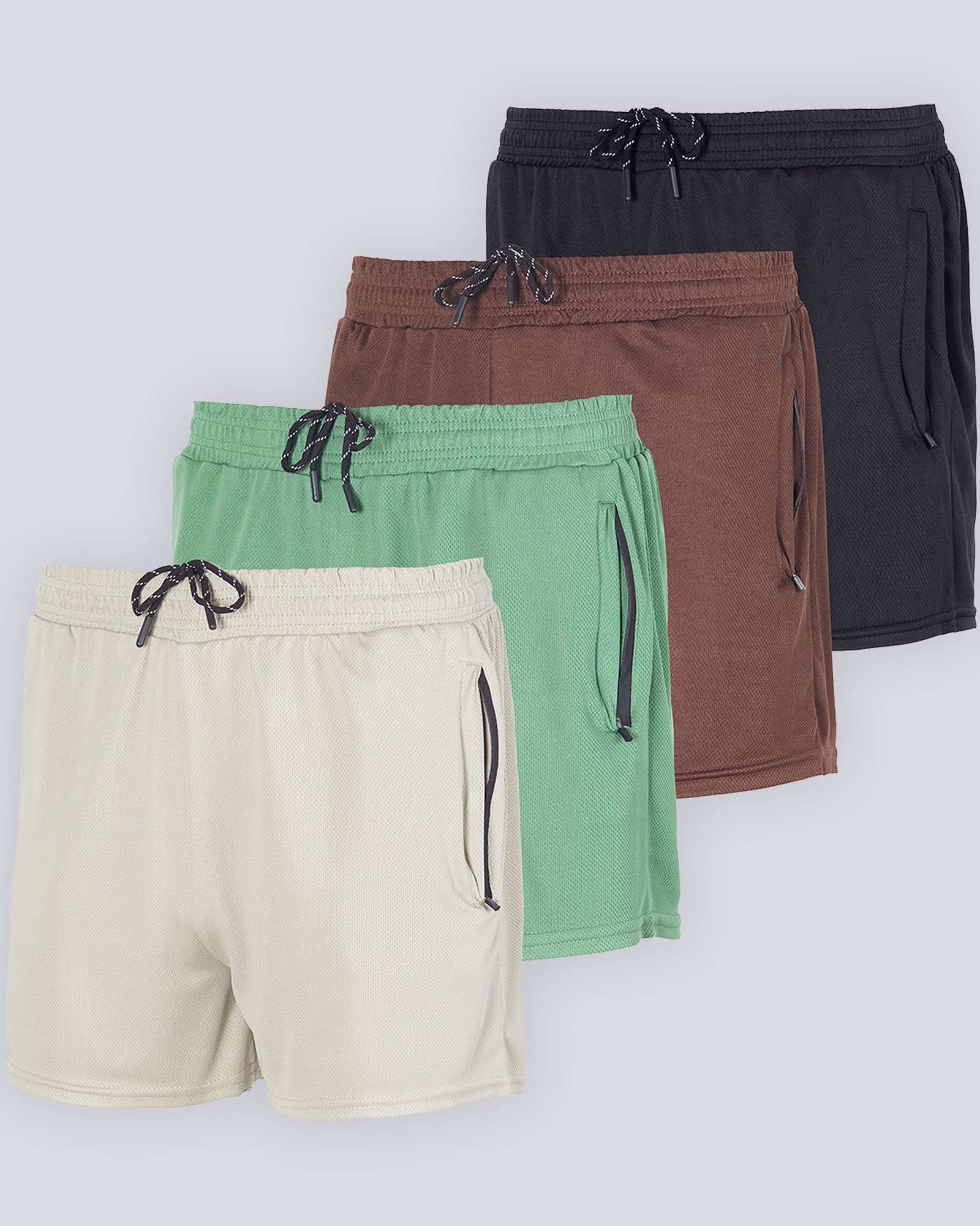 4 Pack: Men's 3" Mesh Running Shorts