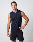 Real Essentials 3 Pack Men's Dry Fit Tank Top Hoodie Sleeveless Workout Gym Muscle Shirts - Set 8