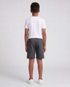 Real Essentials 3 Pack Boys' Fleece Shorts Athletic Gym Kids Teens Pajama Sleep Pockets - Solid Black, Charcoal Heather, Solid Elemental Blue