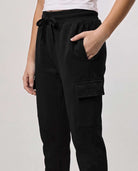 Real Essentials 3 Pack Girls Fleece Cargo Joggers Sweatpants Kids Pants Teen Girl Athletic - Solid Black, Solid Black, Solid Black