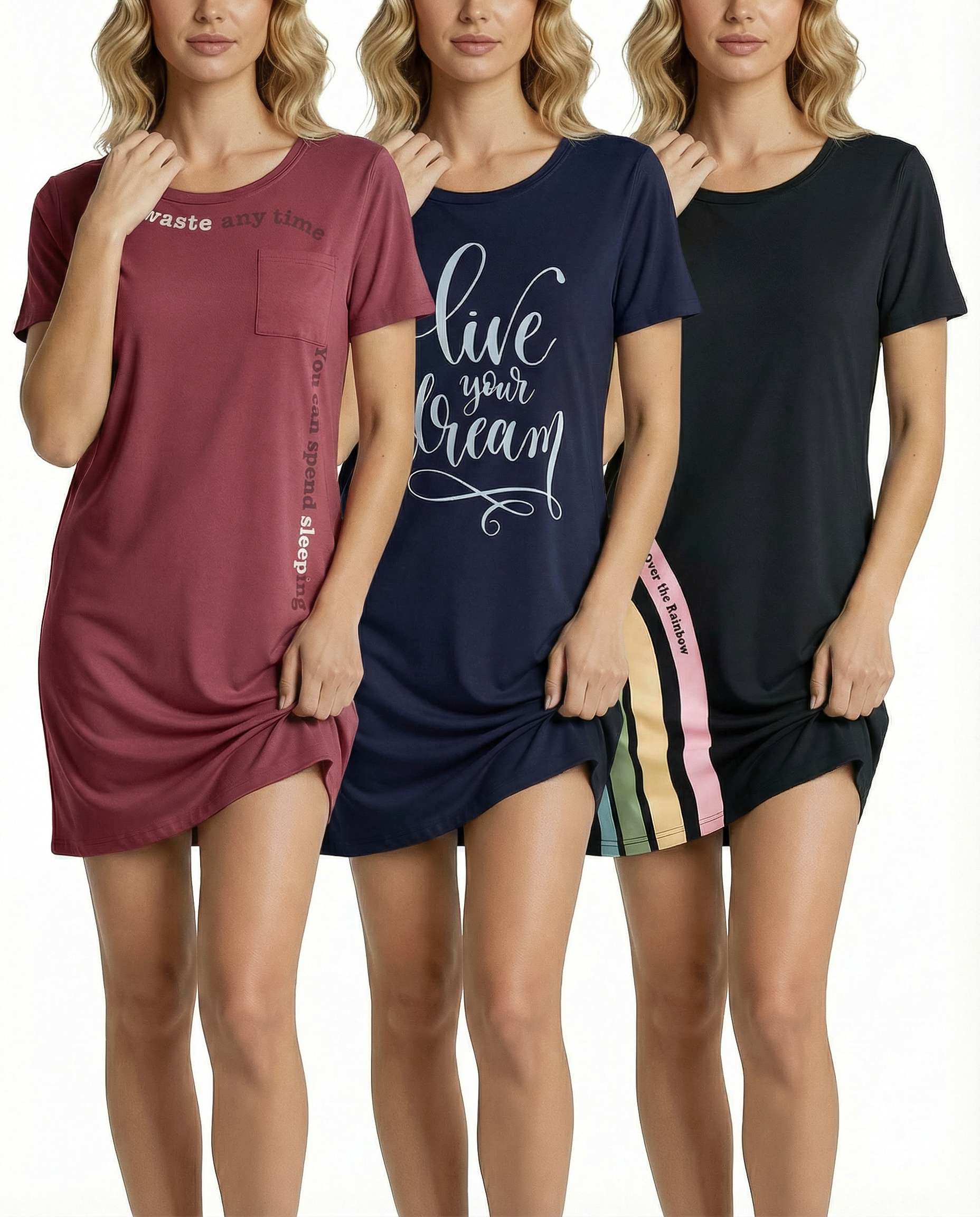 3 Pack: Womens Ultra-Soft Pajama Lounge Shorts