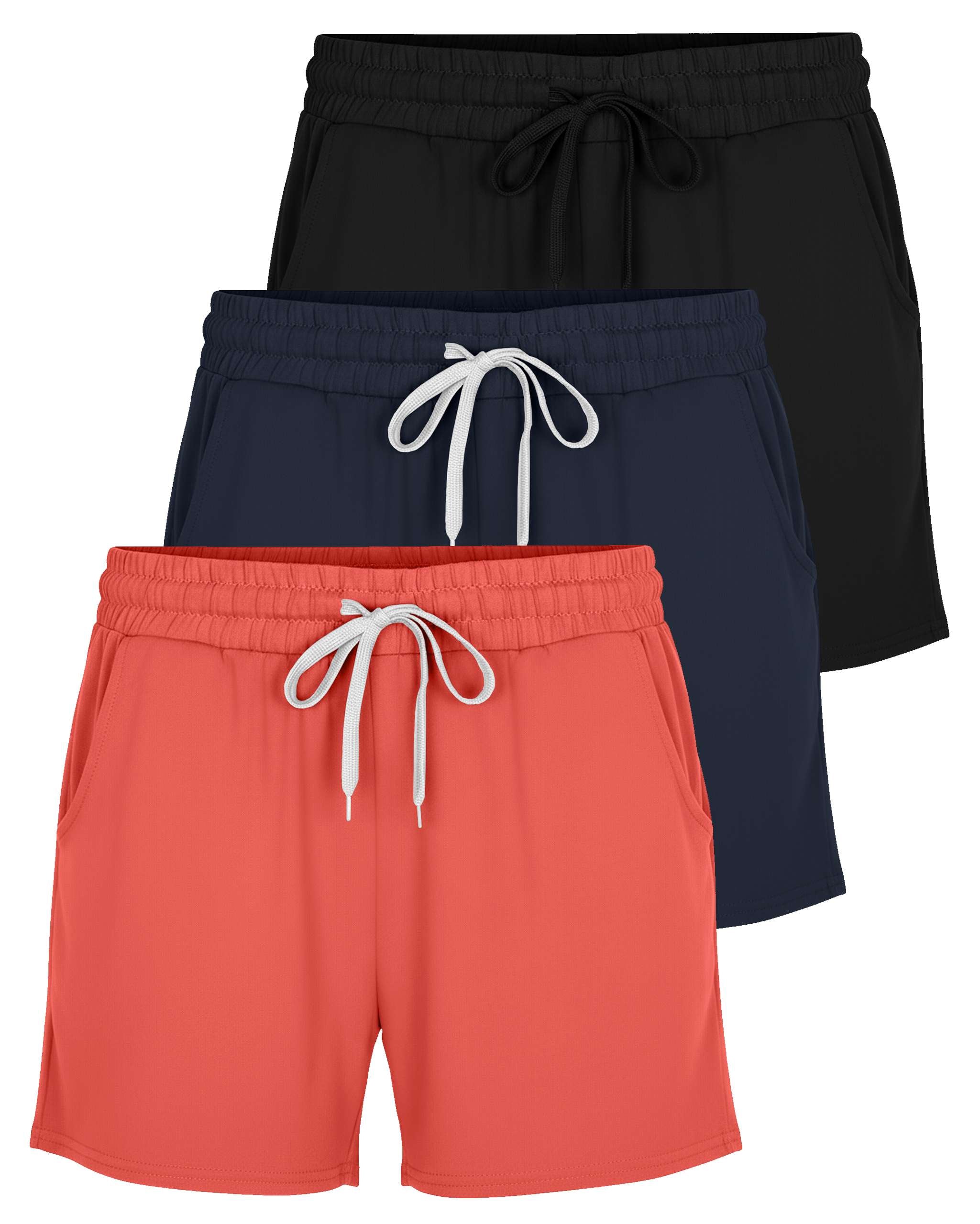 3 Pack: Womens Plus Super-Soft Lounge Shorts