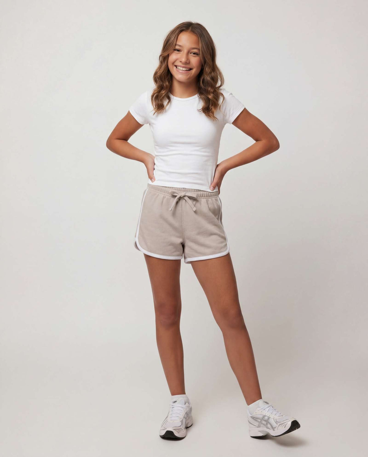 Real Essentials 3 Pack Girls' Fleece Dolphin Shorts Athletic Soccer Kids Teens Sports Youth - Solid Black, Solid Chocolate Torte, Solid Moonbeam