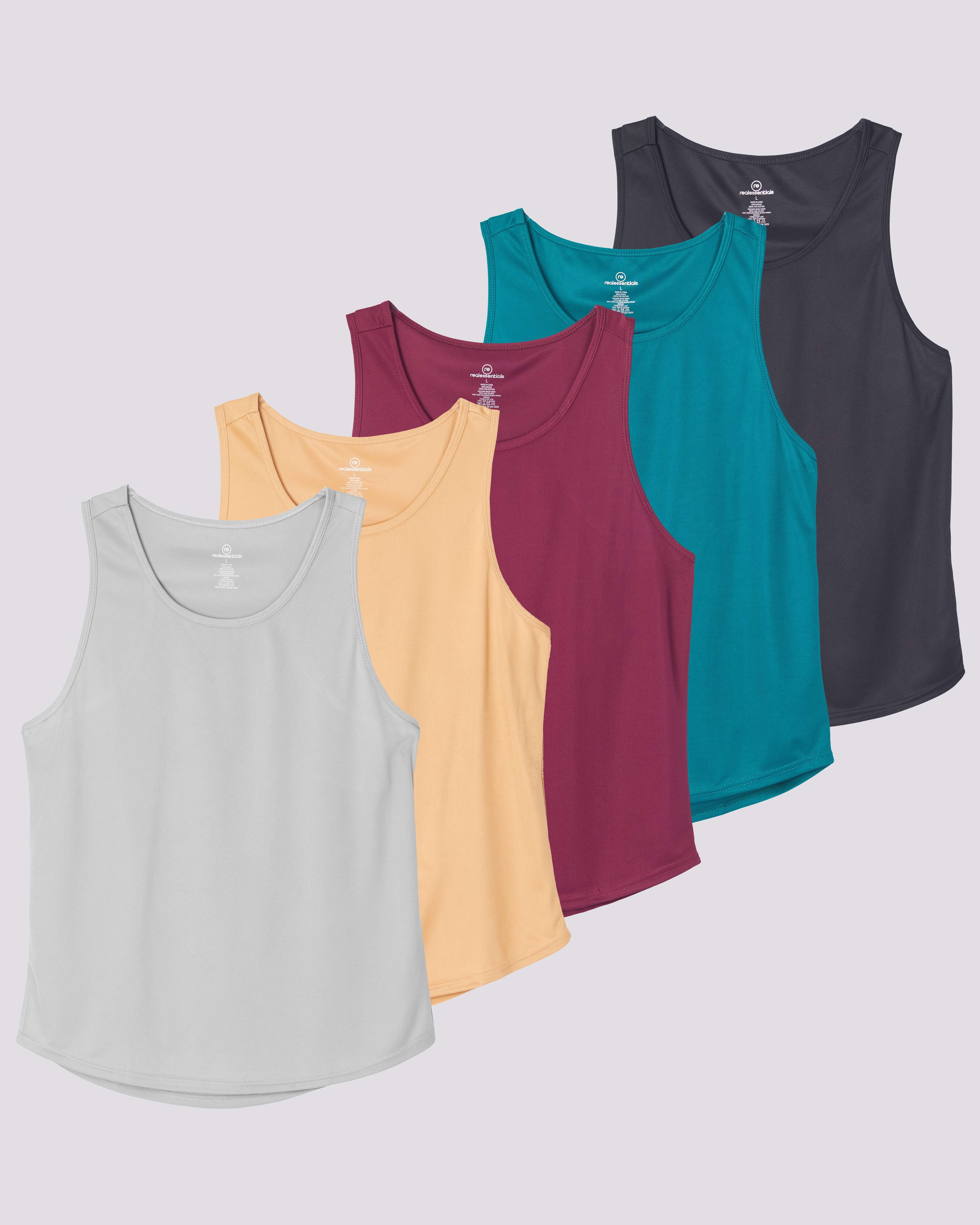 5 Pack: Men's Mesh Y-Back Muscle Tank Top (Available in Big & Tall)