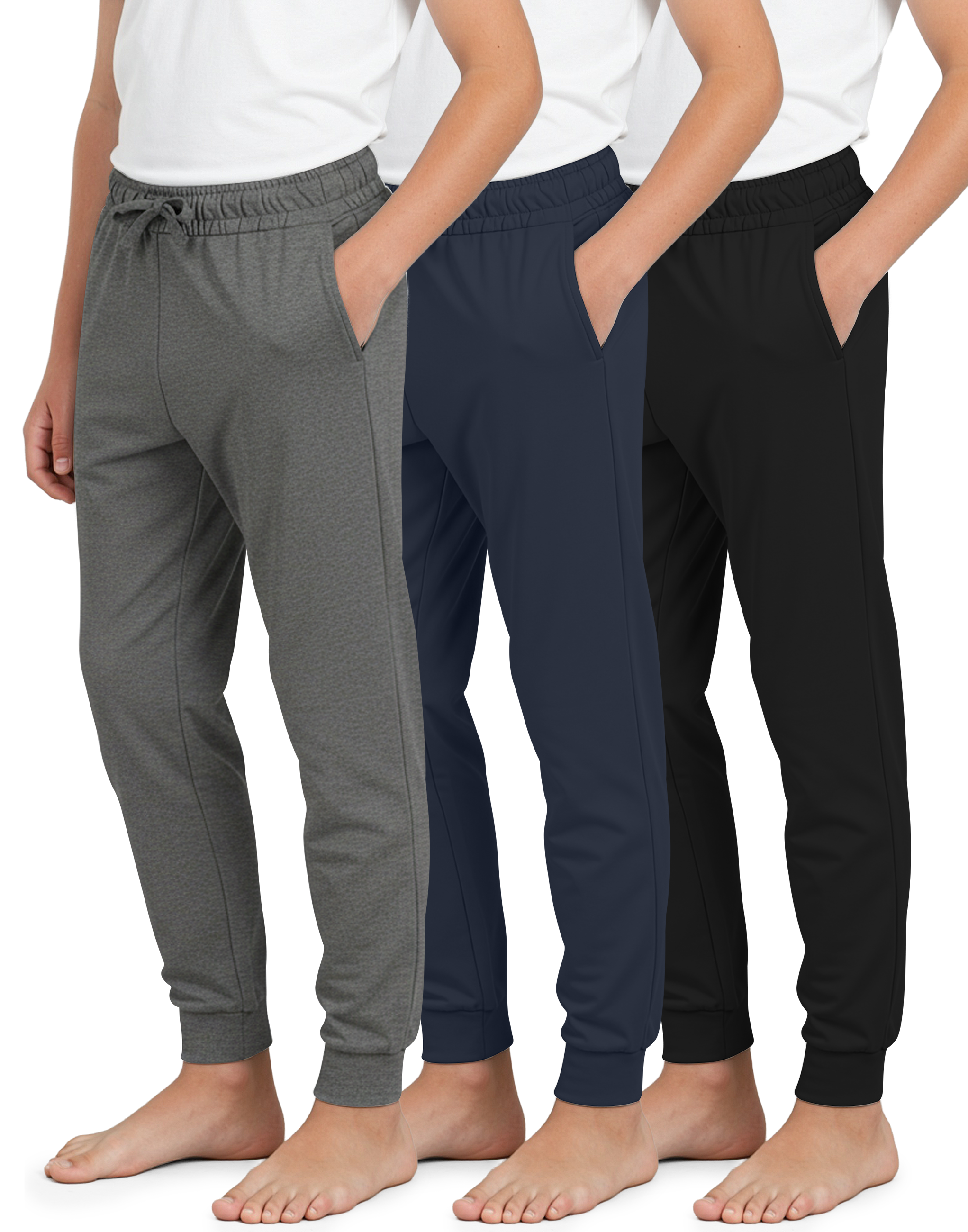 3 Pack: Boys’ Ultra-Soft Jogger Pajama Pants - Kids Lounge Pjs Sleepwear (Size 4-18)