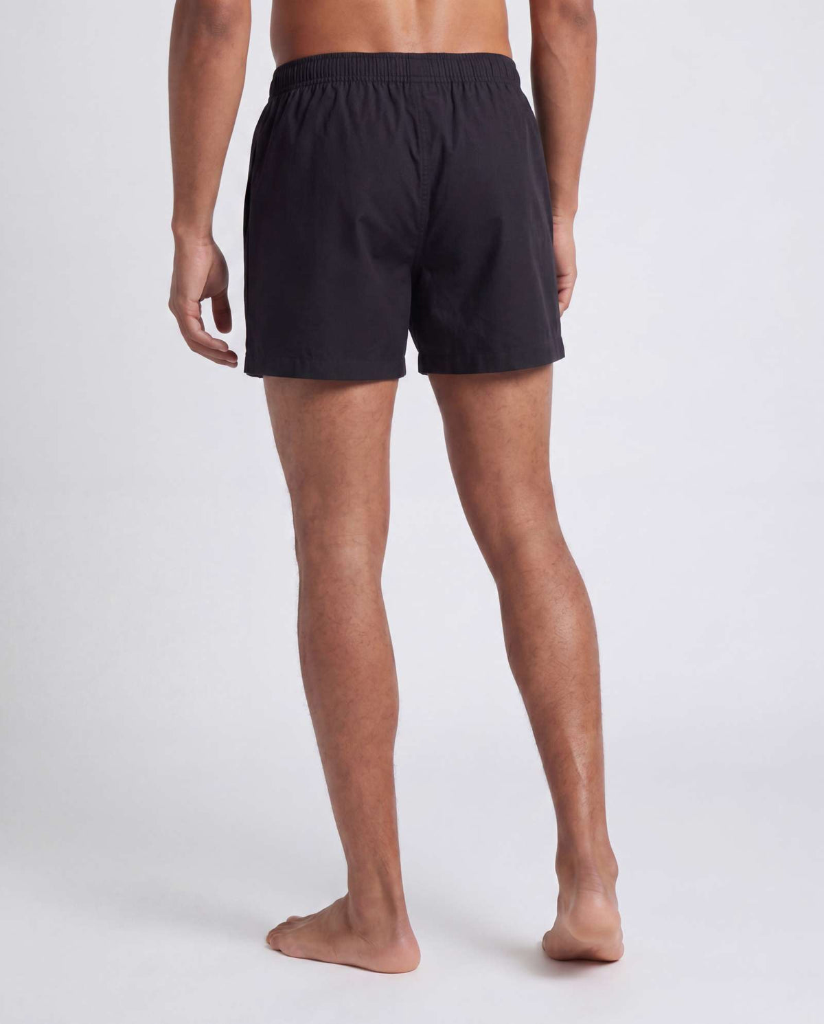 Real Essentials 3 Pack Mens Cotton Pajama Shorts Poplin Woven Lounge Sleep PJs with Pockets - Solid Black, Black Stripe, Ultimate Grey Stripe