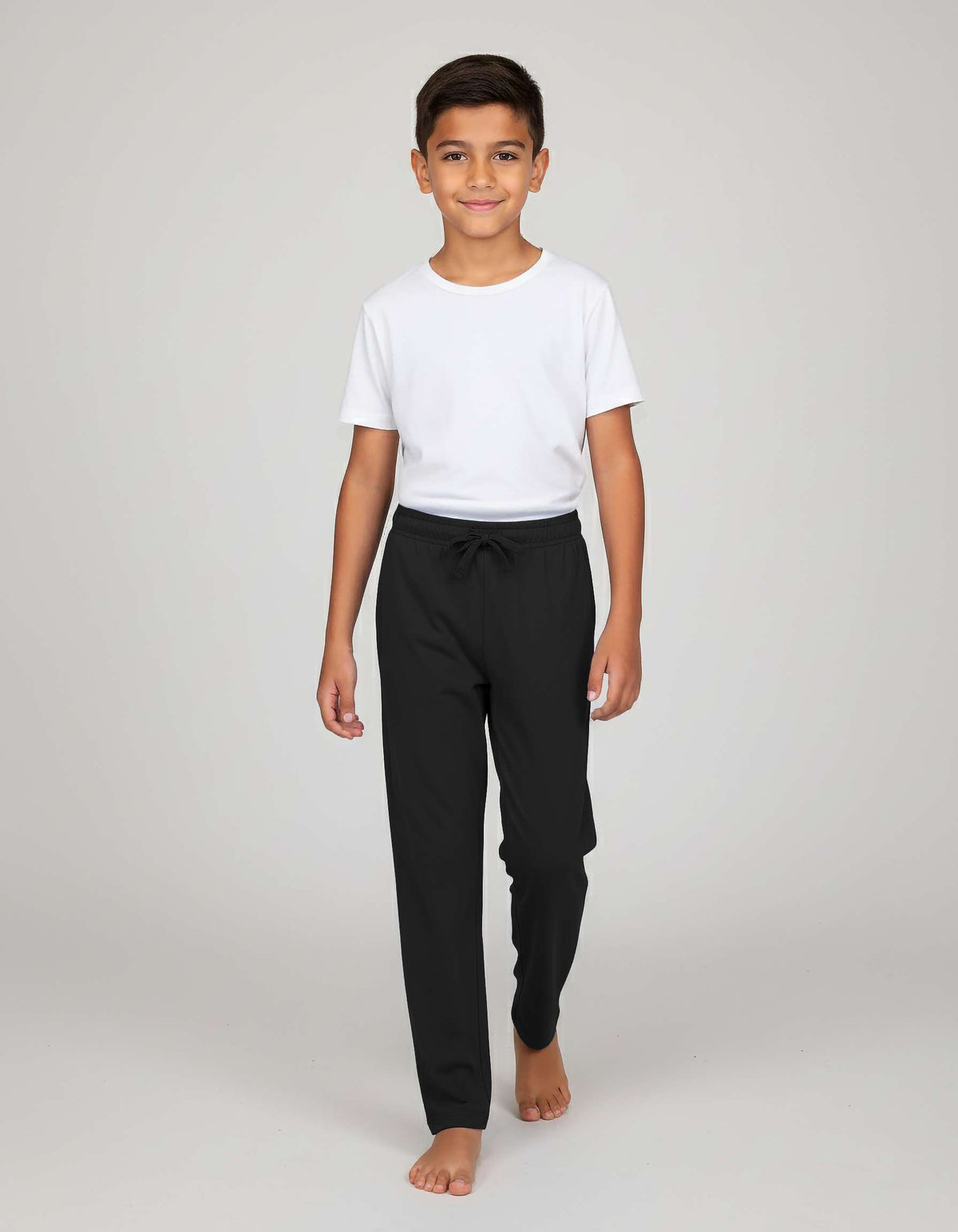 Real Essentials 3 Pack Boys' Pajama Sweatpants Joggers Open Bottom Kids Teens PJs Sweats - Set 1