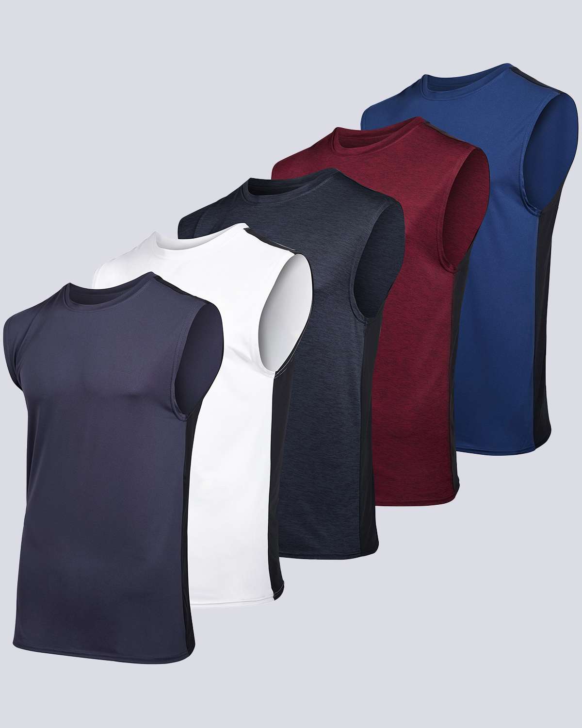 5 Pack: Mens Dry-Fit Active Tech Tank Top