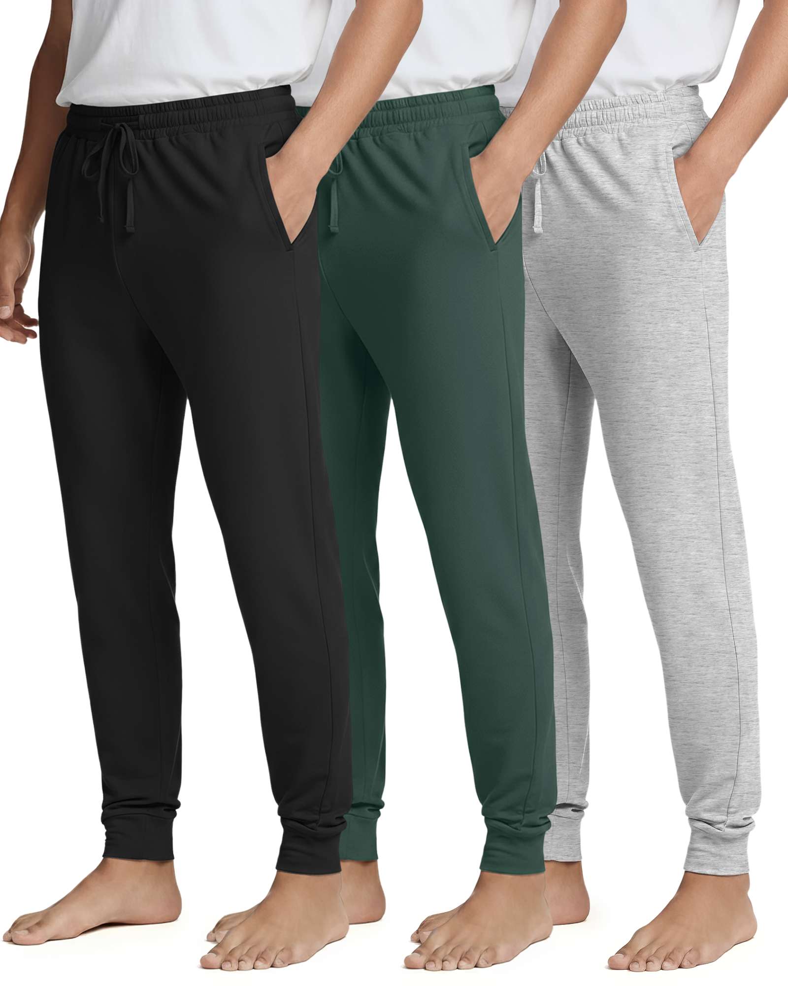 3 Pack: Men's Soft Lounge Sleep Joggers