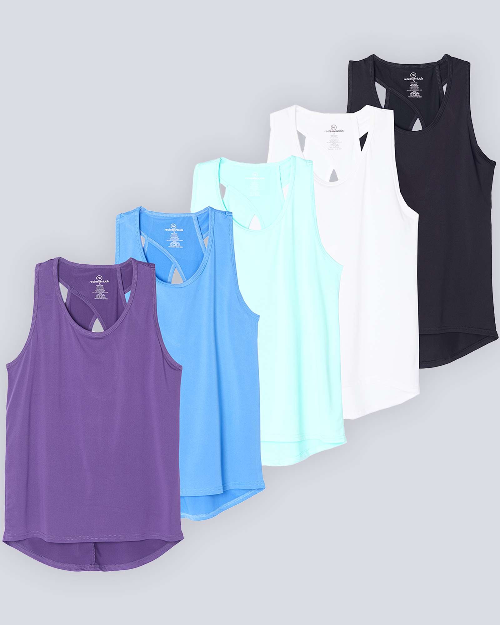 5 Pack: Women's Crossback Workout Tank Top