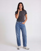 Real Essentials 3 Pack Women's Cropped Cap Sleeve Tops Cotton Basic Tees Going Out Shirts - Solid Black, Solid Navy Blazer, Charcoal Heather