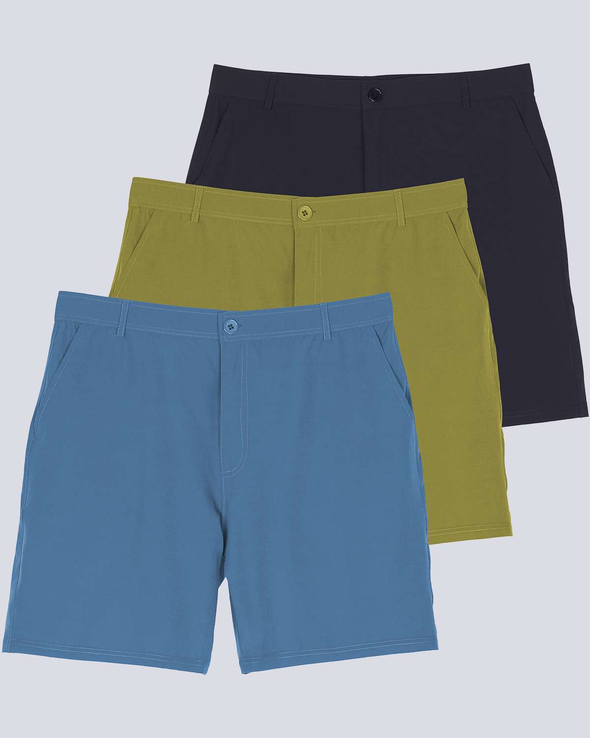 3 Pack: Men's 7" Golf Shorts
