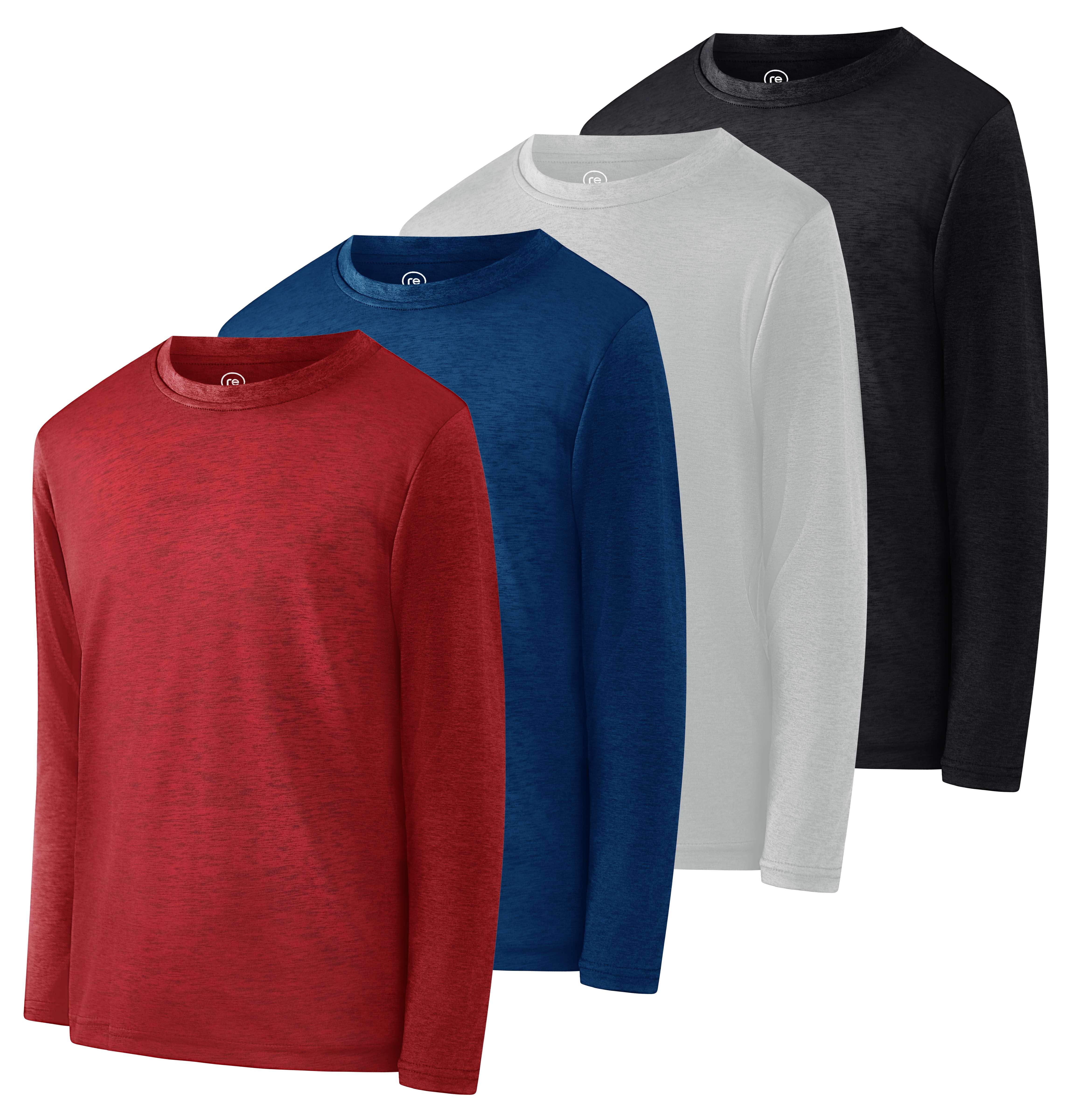 4 Pack: Boys Dry-Fit Active Long-Sleeve T-Shirt