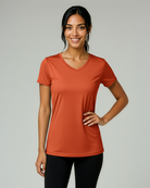 Real Essentials 5 Pack Womens Dry Fit V Neck Workout Tops Athletic T Shirts Gym Yoga Tees - Set 12