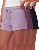 Real Essentials 3 Pack Women's Cotton Pajama Shorts Lounge Sleep Comfy Cute Casual Knit PJ - Solid Black, Solid Black, Charcoal Heather, Solid Vintage Indigo