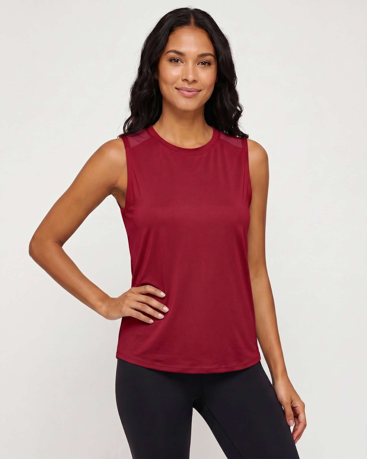 Real Essentials 5 Pack Women's Dry Fit Tank Tops Sleeveless Racerback Athletic Workout - Set 6