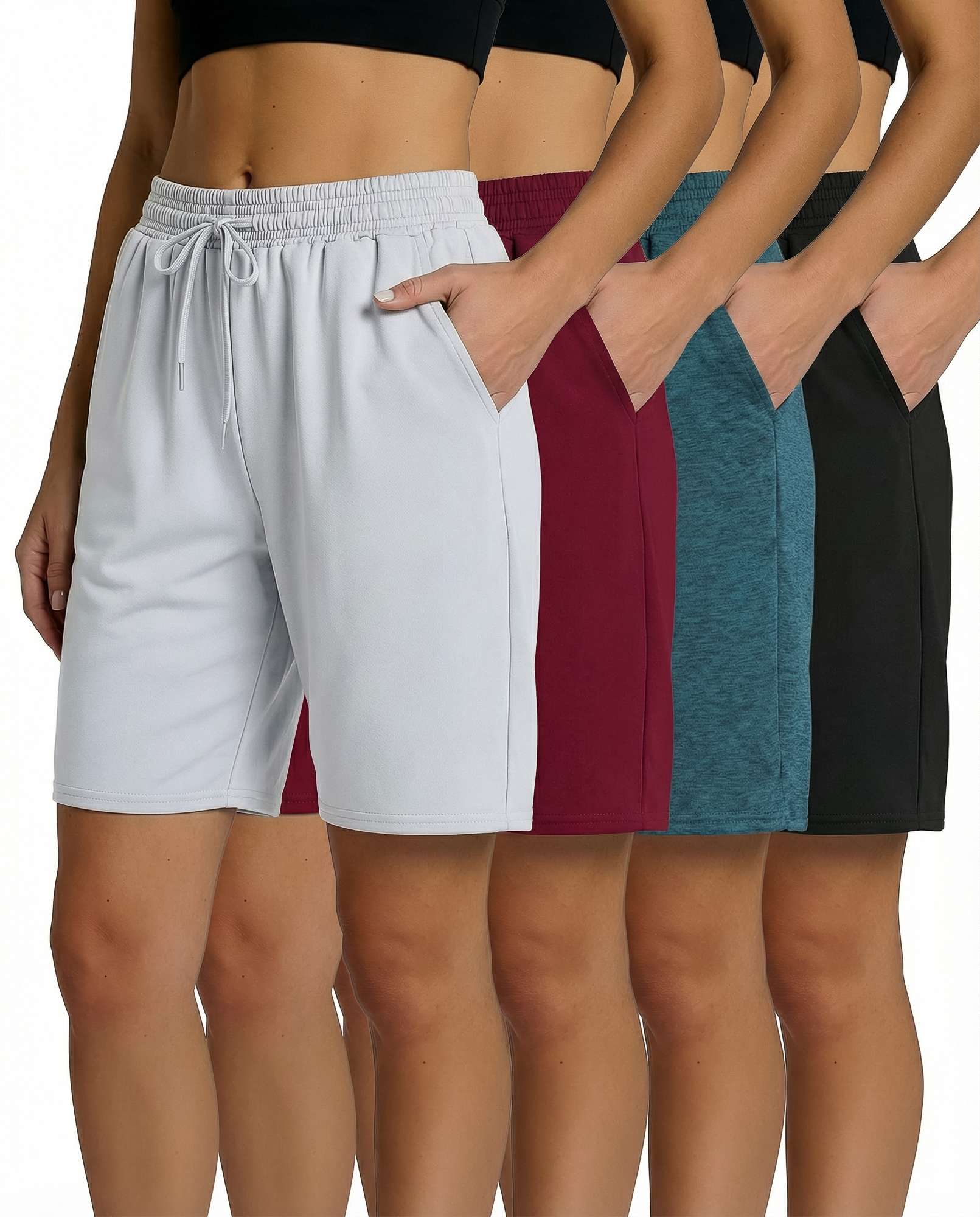 4 Pack: Womens Dry-Fit 7" Bermuda Shorts