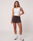 Real Essentials 3 Pack Women's Cotton Pajama Shorts Lounge Sleep Comfy Cute Casual Knit PJ - Solid Black, Solid Burgundy, Solid Navy Blazer, Solid Dawn Blue