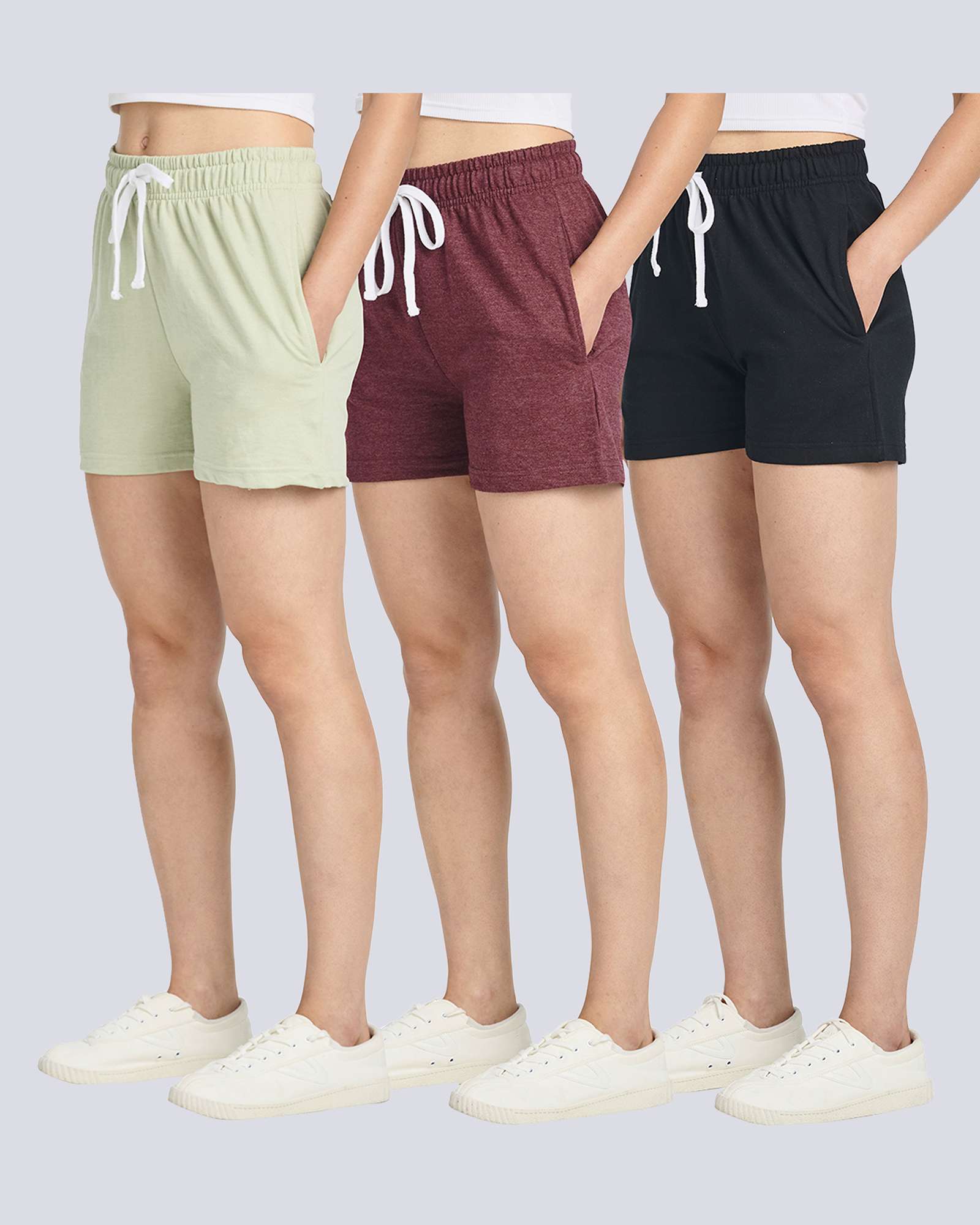 3 Pack: Womens French Terry Shorts