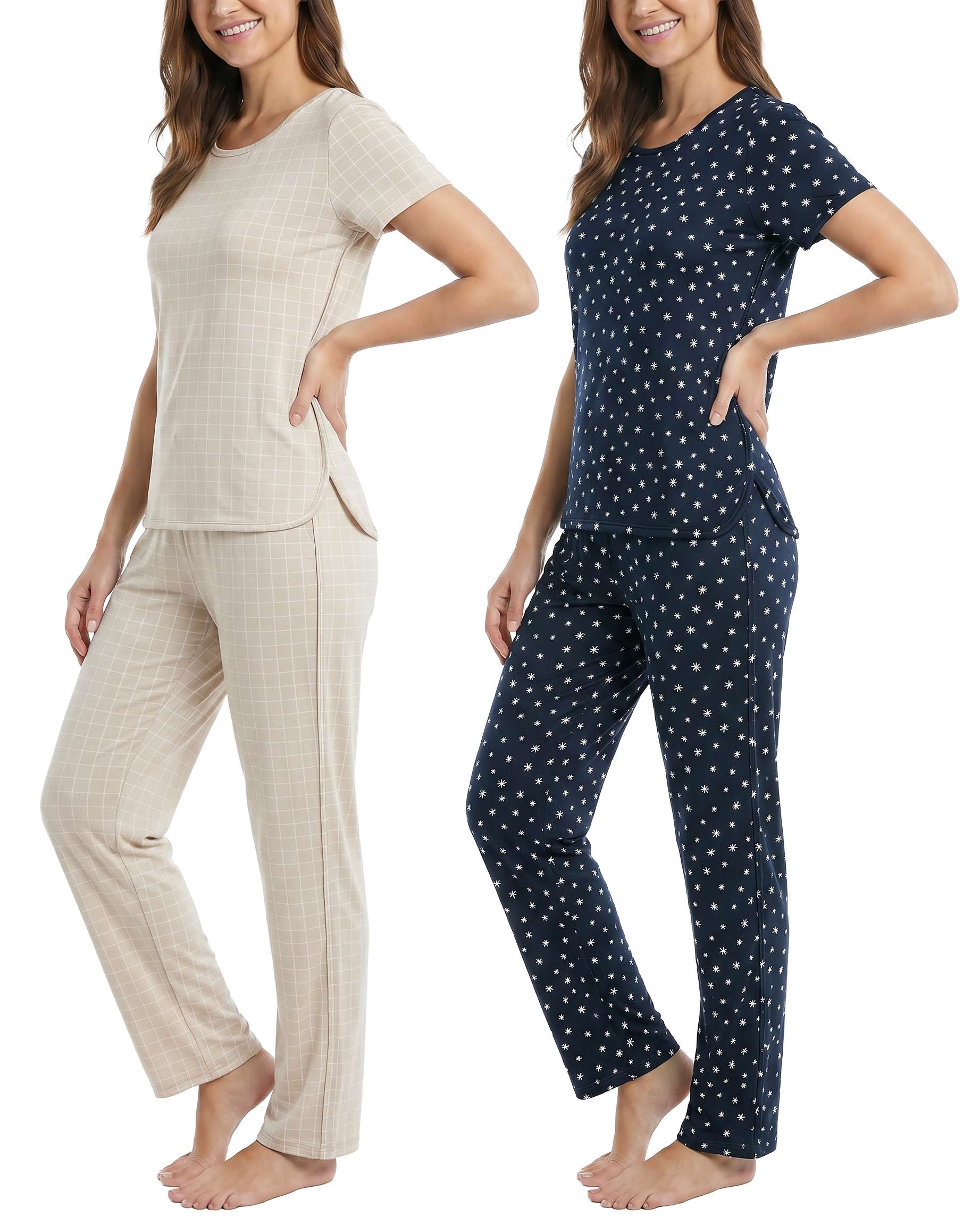 Ladies SS Yummy Crew Shirt and Open Bottom Pant Set