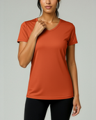 Real Essentials 5 Pack Womens Dry Fit V Neck Workout Tops Athletic T Shirts Gym Yoga Tees - Set 12