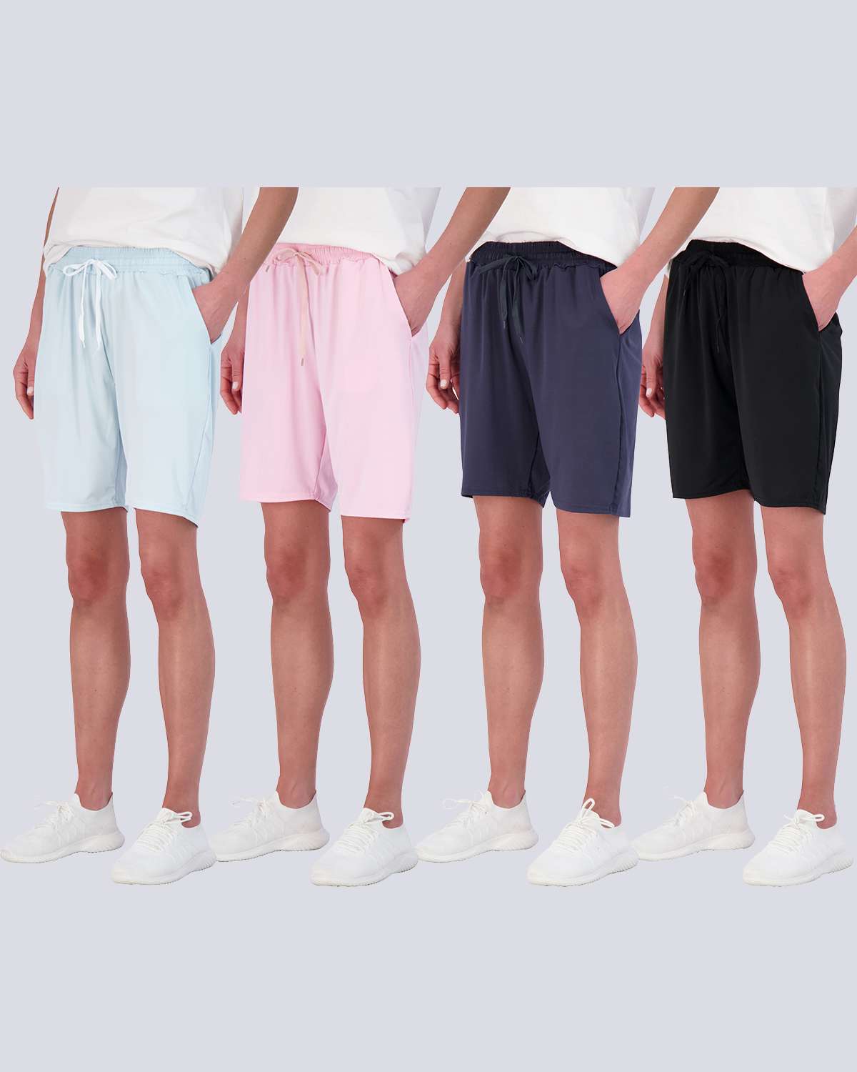 4 Pack: Womens Dry-Fit 7" Bermuda Shorts
