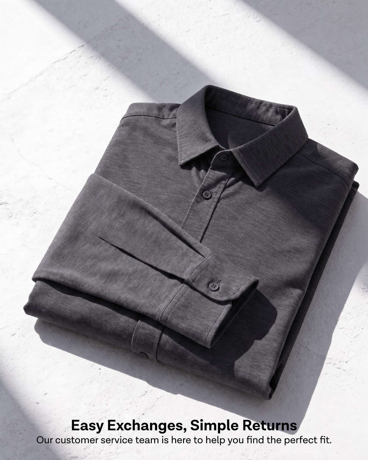 Real Essentials Men's Long Sleeve Cotton Button Down Shirts Casual Work Business Tops - SOLID BLACK