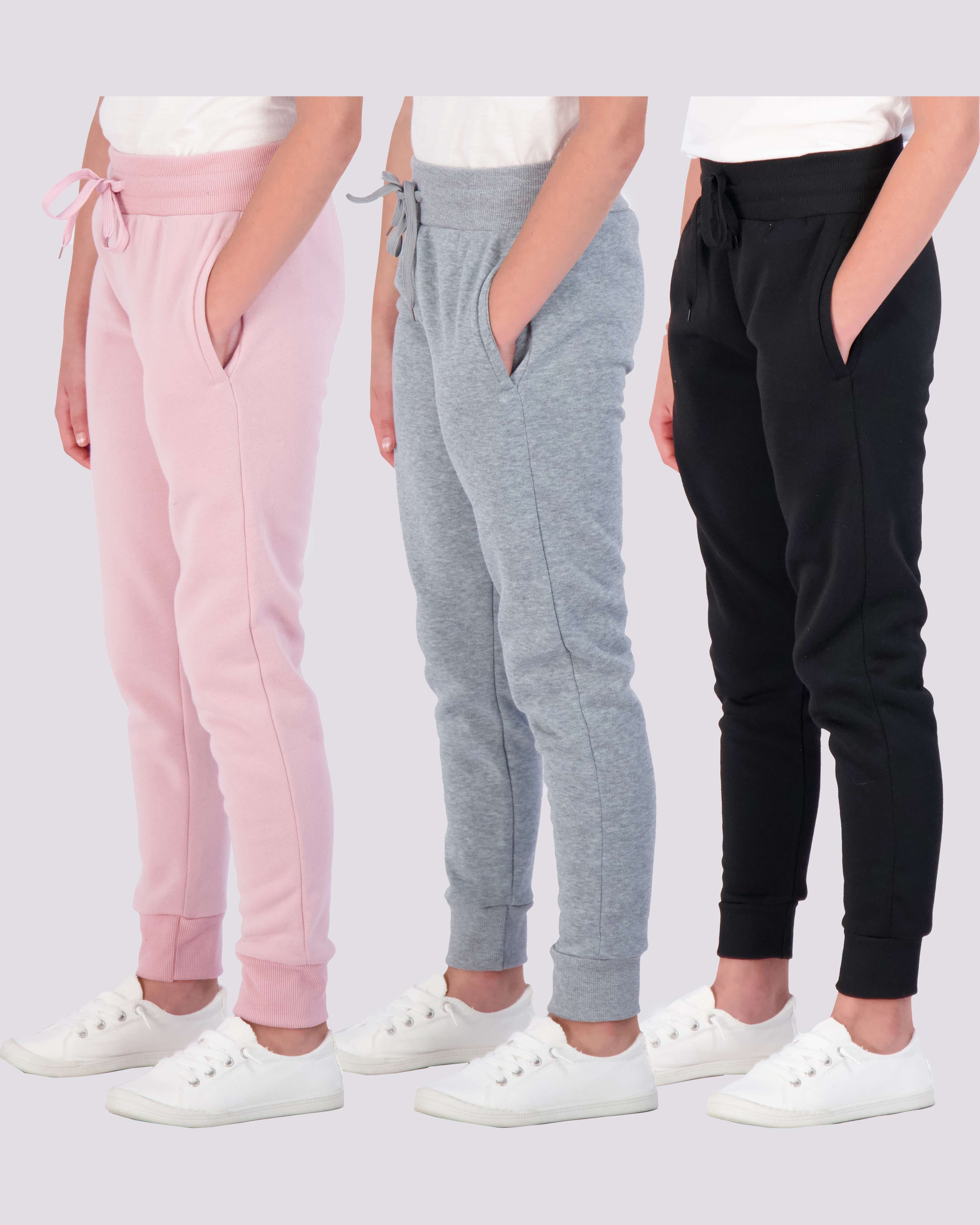 3 Pack: Girls Fleece Jogger Sweatpants