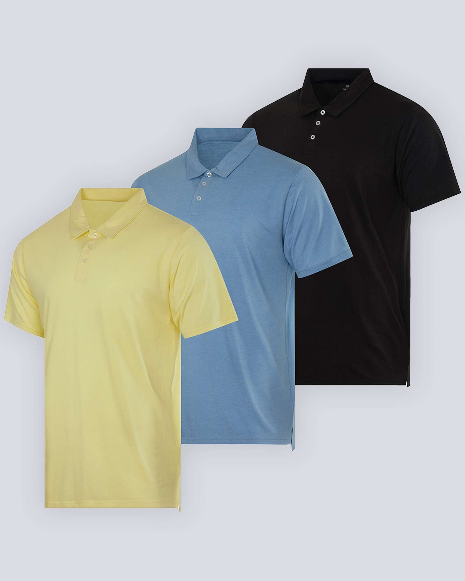 3 Pack: Men's Jersey Cotton Short Sleeve Polo Shirt