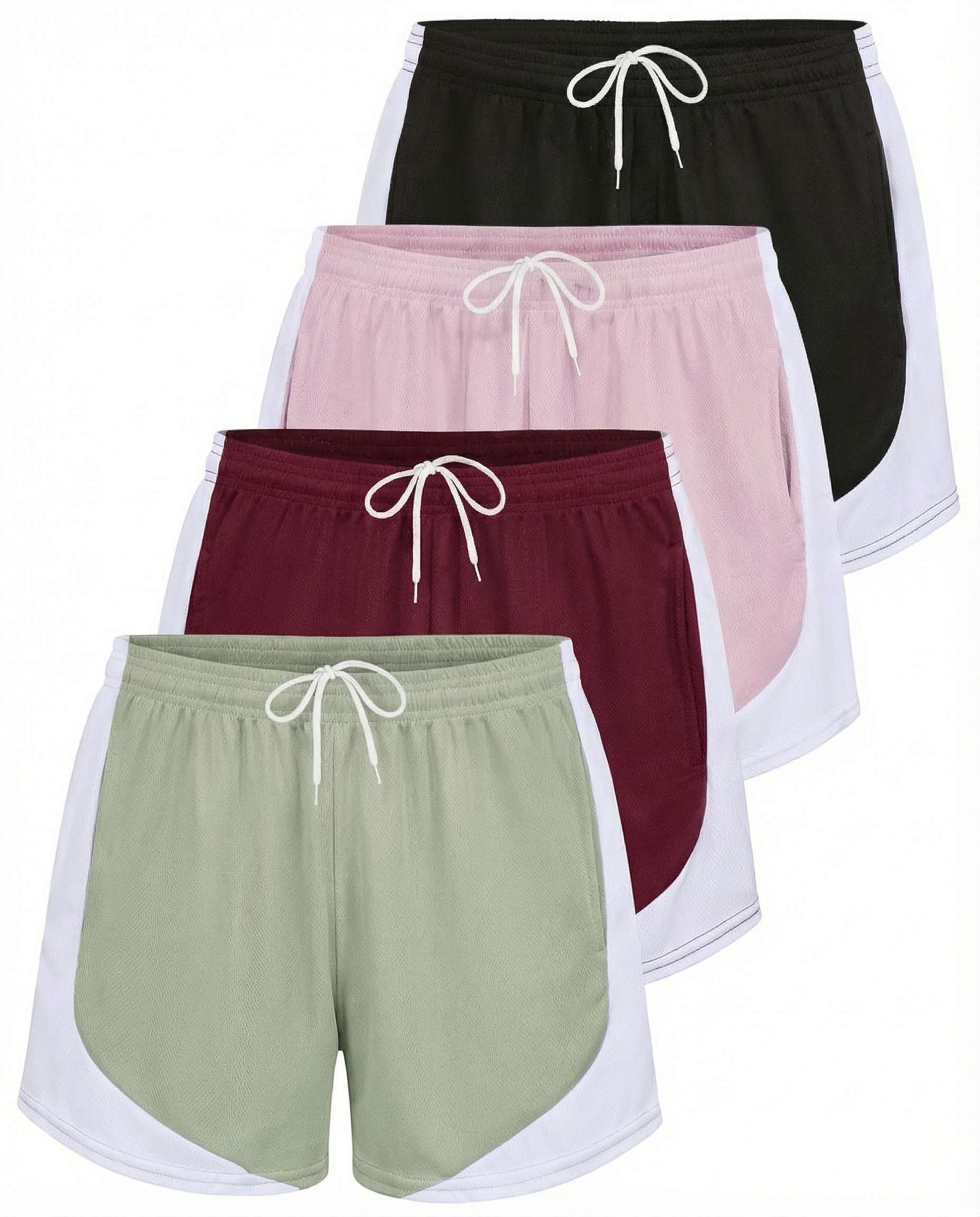 4 Pack: Womens Active Mesh Shorts