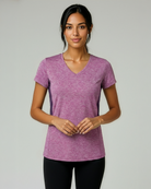 Real Essentials 5 Pack Womens Dry Fit V Neck Workout Tops Athletic T Shirts Gym Yoga Tees - Set 4