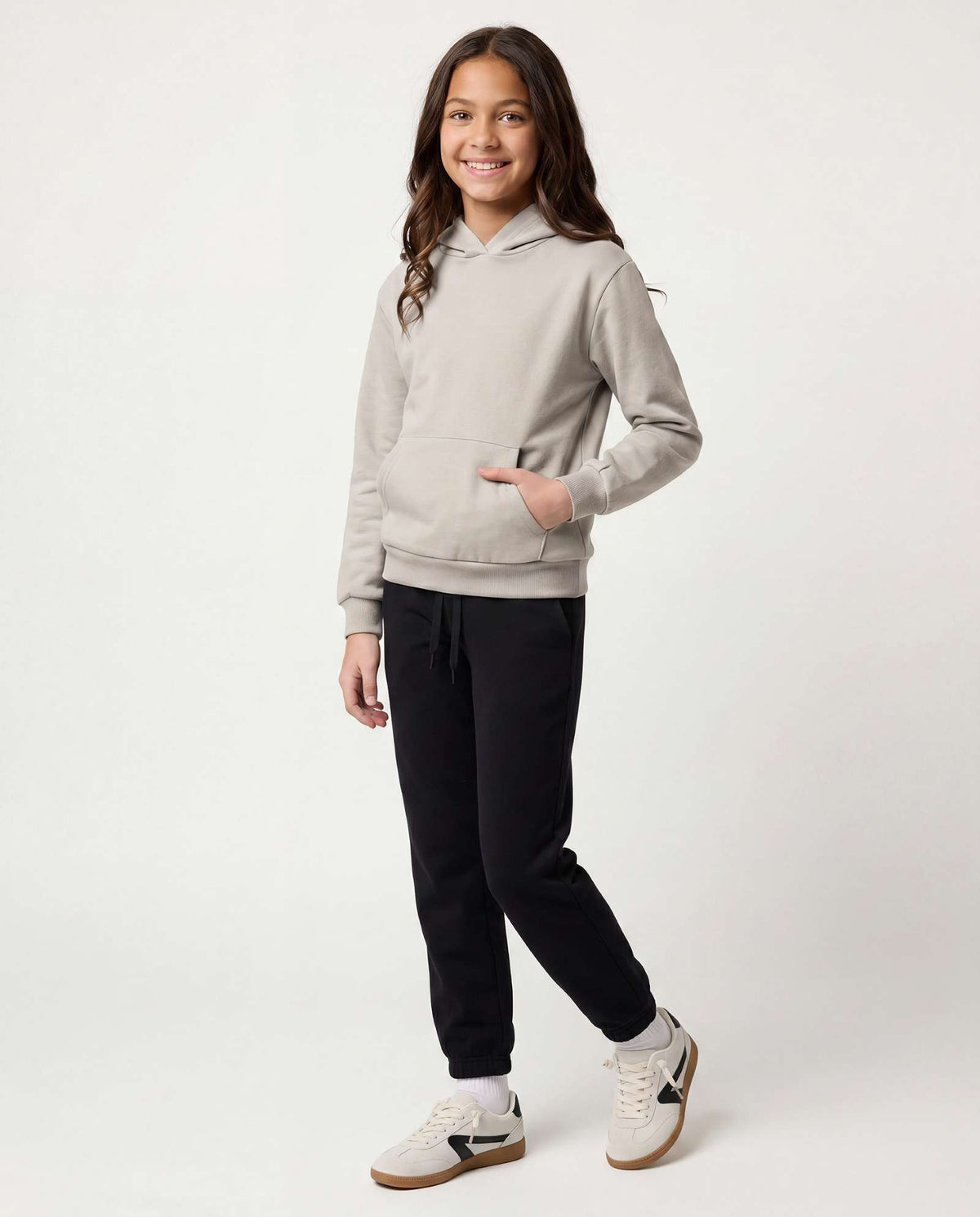 Real Essentials 3 Pack Girls' Fleece Pullover Hoodies Sweatshirts Sweaters Kids Teens Tops - Solid Black, Solid Choc. Torte, Solid Moonbeam