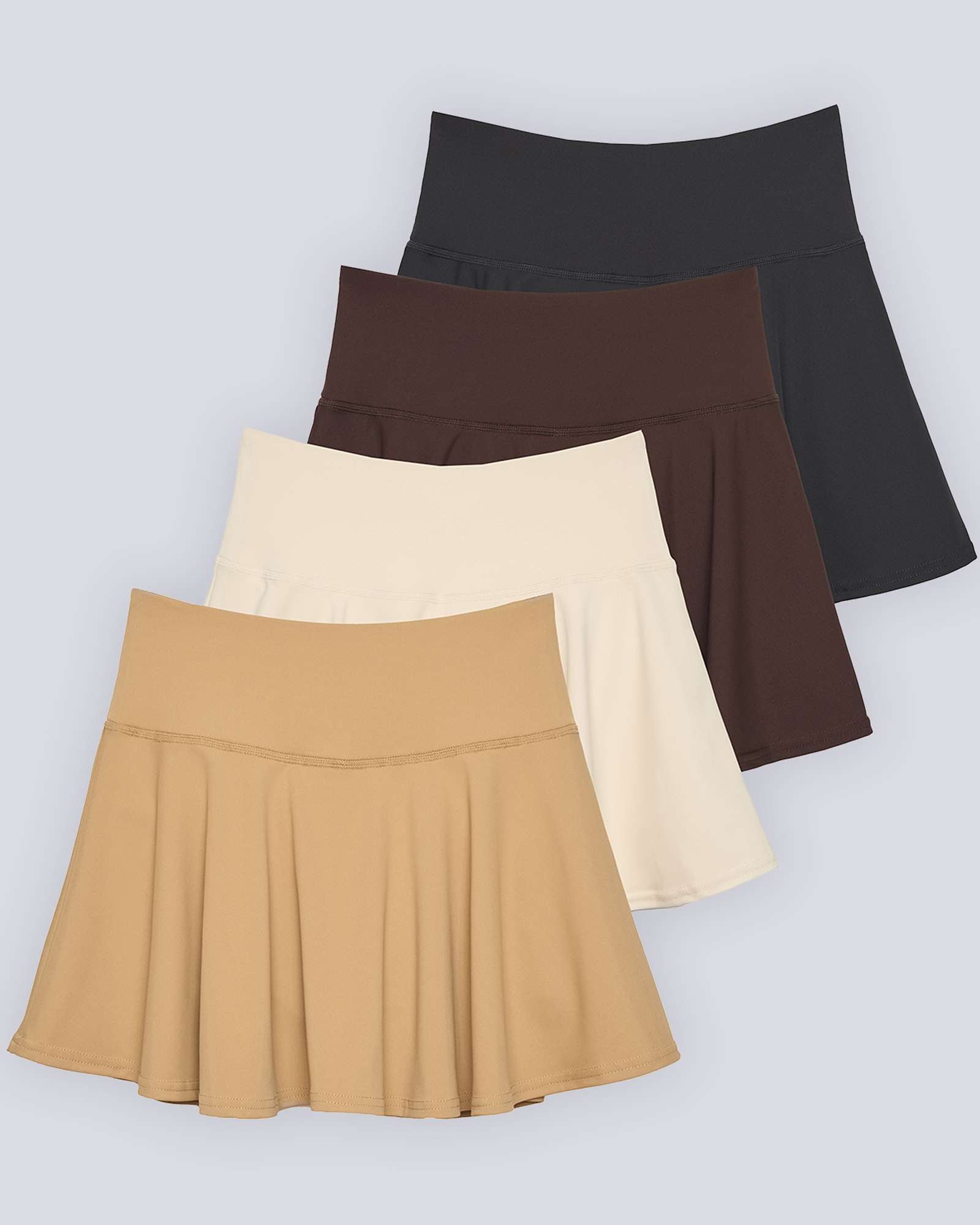4 Pack: Women's High Waisted Tennis Skirts