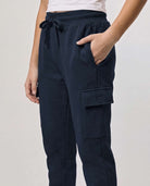 Real Essentials 3 Pack Girls Fleece Cargo Joggers Sweatpants Kids Pants Teen Girl Athletic - Solid Black, Solid Navy Blazer, Solid Quiet Shade