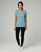 Real Essentials 5 Pack Womens Dry Fit V Neck Workout Tops Athletic T Shirts Gym Yoga Tees - Set 1