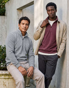 Real Essentials 2 Pack Mens Fleece Sweatshirt Sweater Half Zip Pullover Long Sleeve Casual - Solid Burgundy, Grey Heather