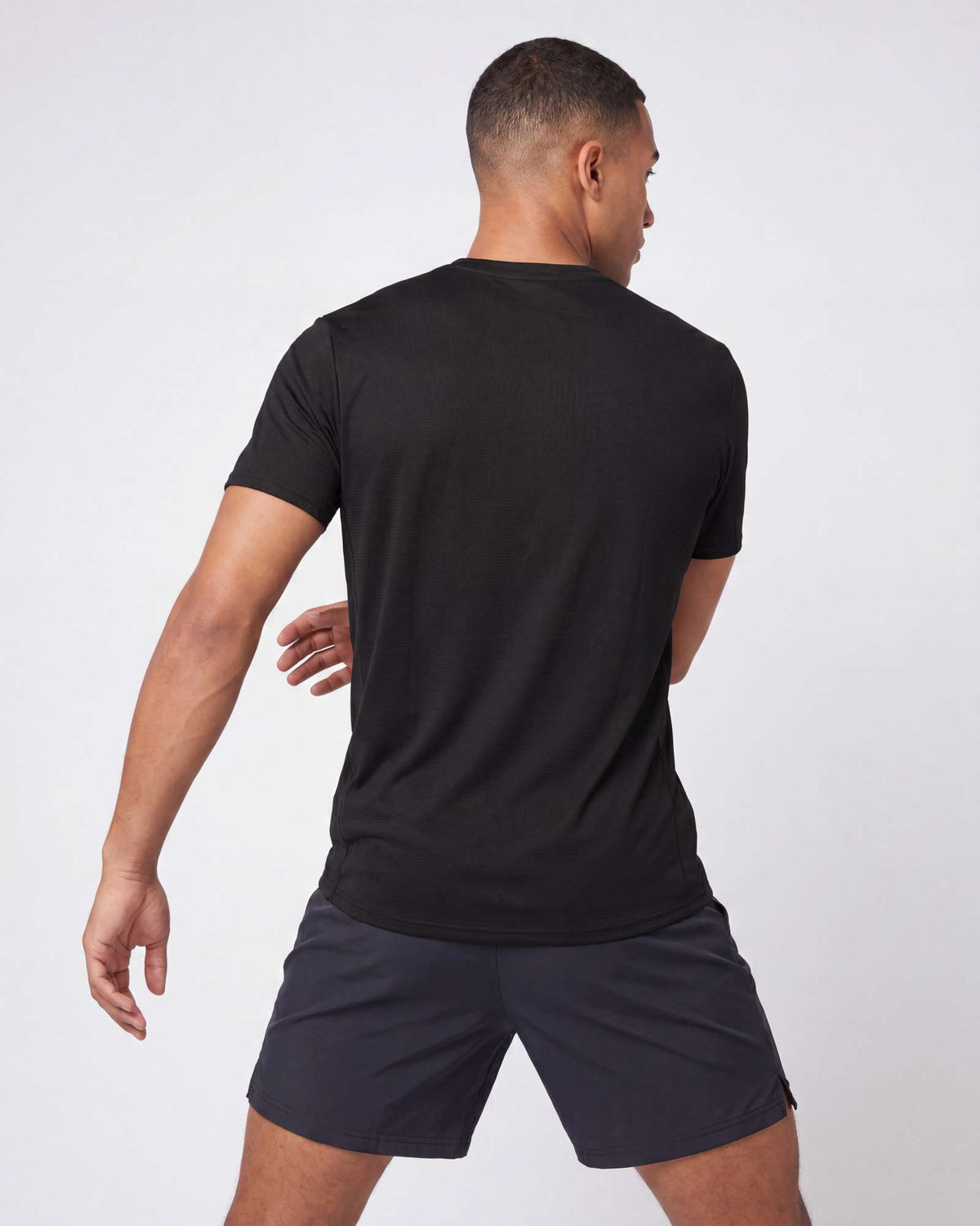 Real Essentials 5 Pack Men's Dry Fit Short Sleeve Crew T Shirts Gym Tees Athletic Workout - Solid Black, Solid Black, Solid Black, Solid Black, Solid Black
