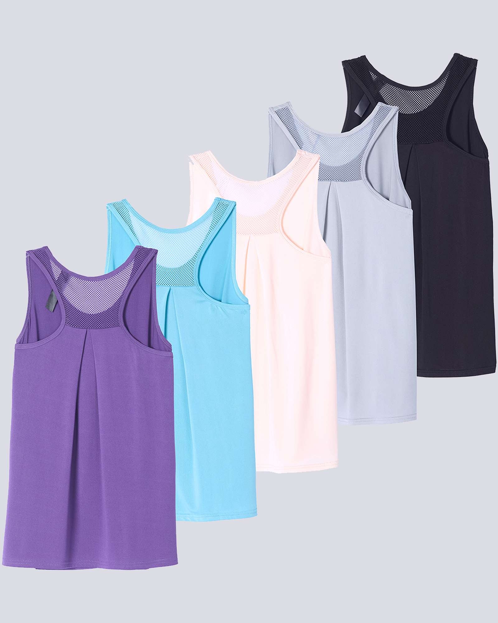 5 Pack: Women's Racerback Workout Tank Top