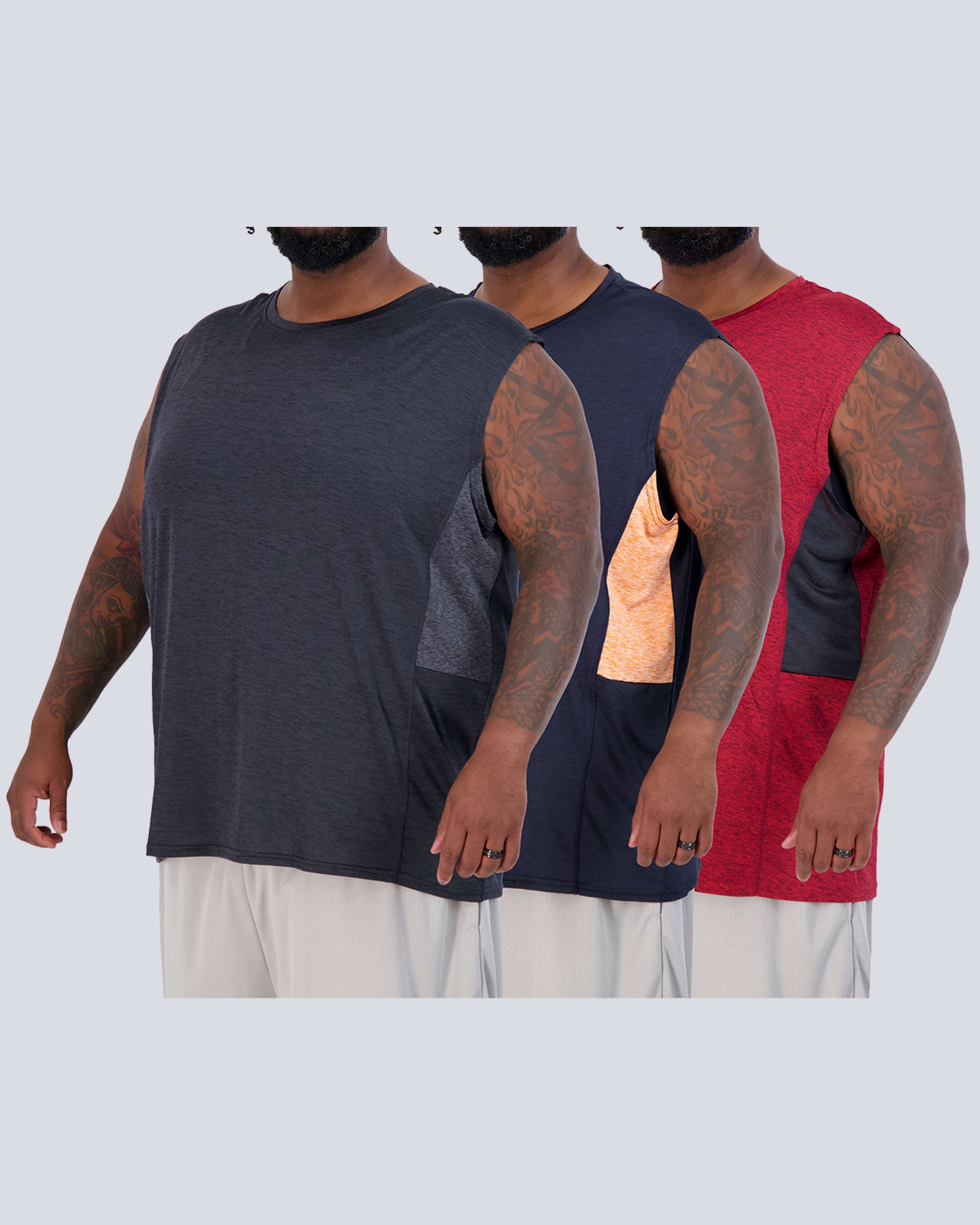 3 Pack: Mens Dry-Fit Active Tech Tank Top