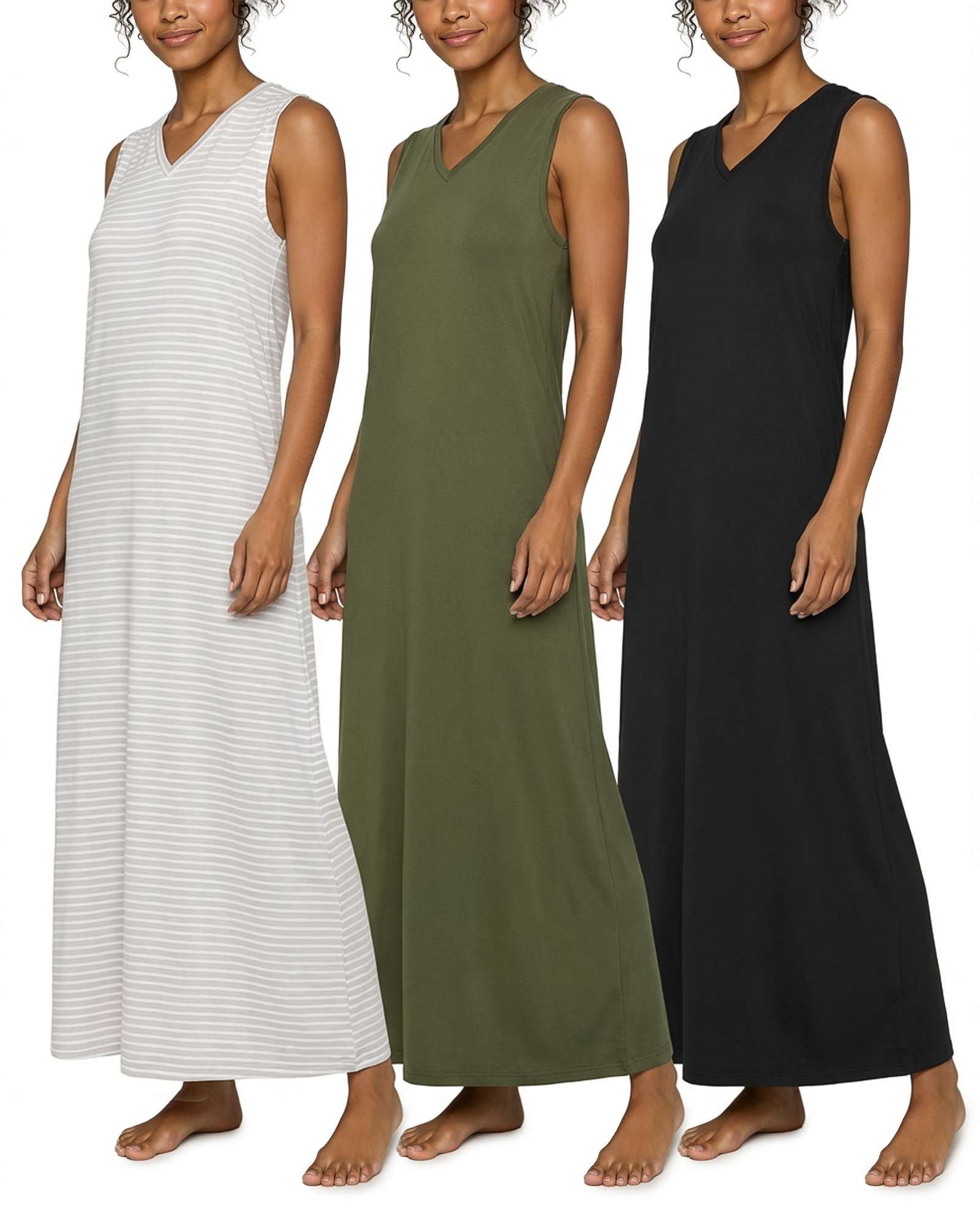 3 Pack: Women's Soft Tank Nightgown (Available in Plus Size)