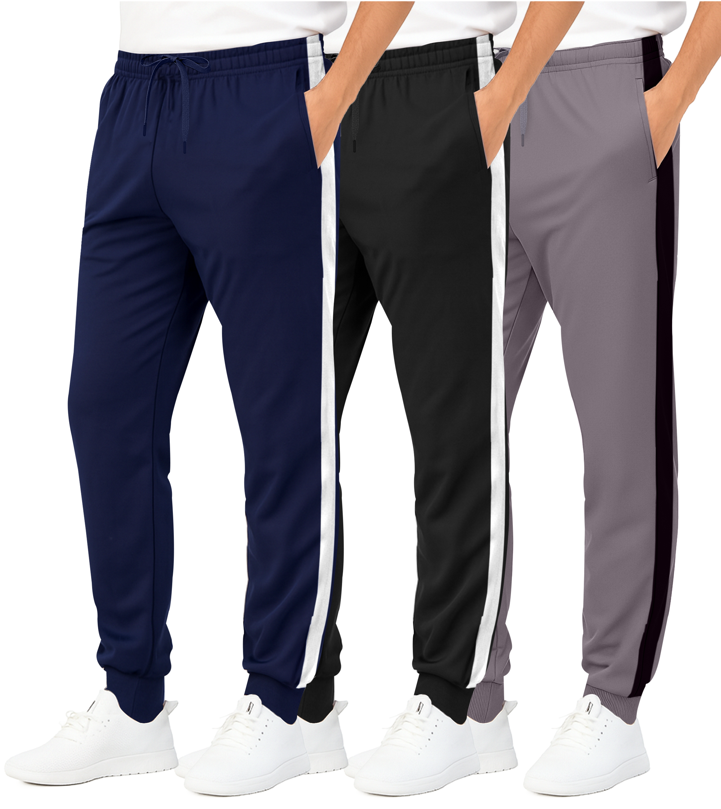 3 Pack: Boys Active Fleece-Lined Tricot Jogger Sweatpants