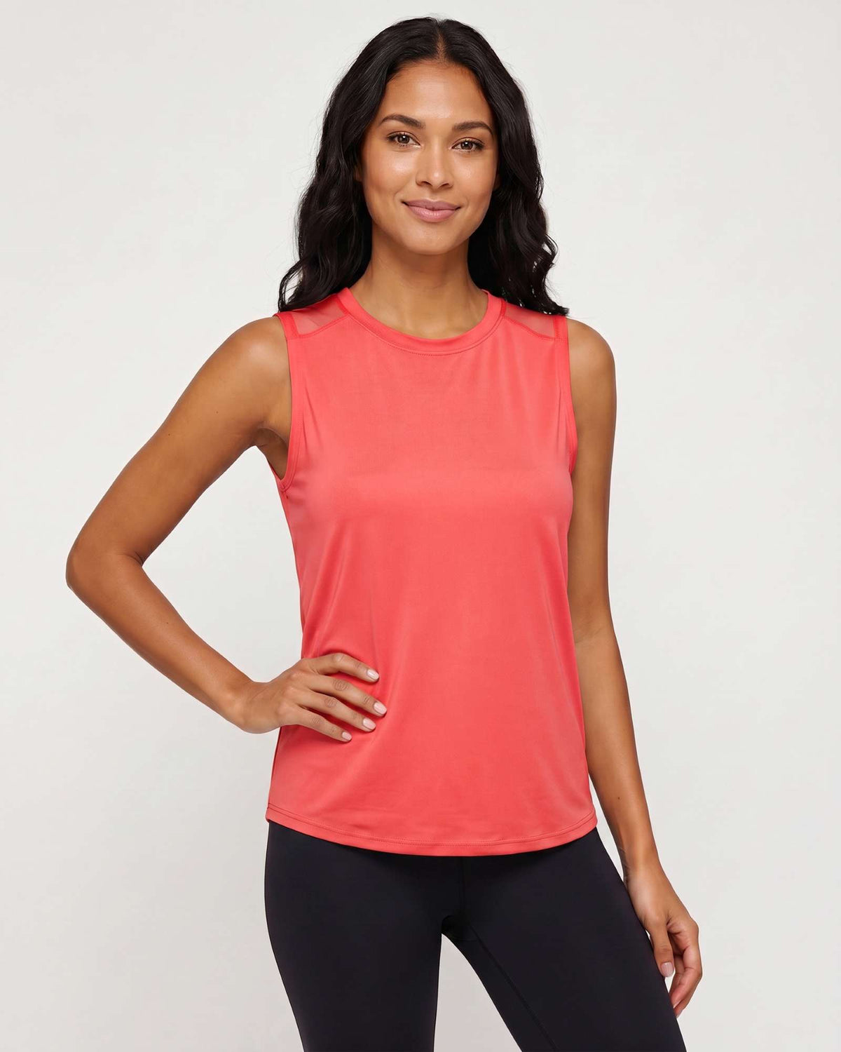 Real Essentials 5 Pack Women's Dry Fit Tank Tops Sleeveless Racerback Athletic Workout - Set 4